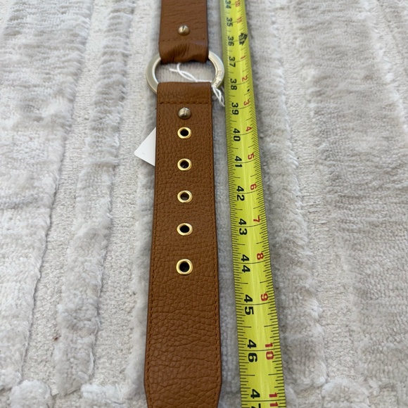 Michael Kors Tan Leather Ring Belt with Gold Tone Buckle - Picture 3 of 3